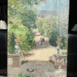 Huile sur toile scène de vie école du 19eme