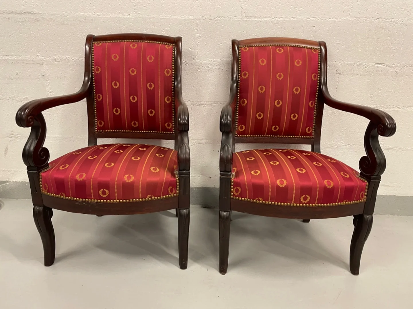 PAIR OF FRENCH EMPIRE PERIOD ARMCHAIRS