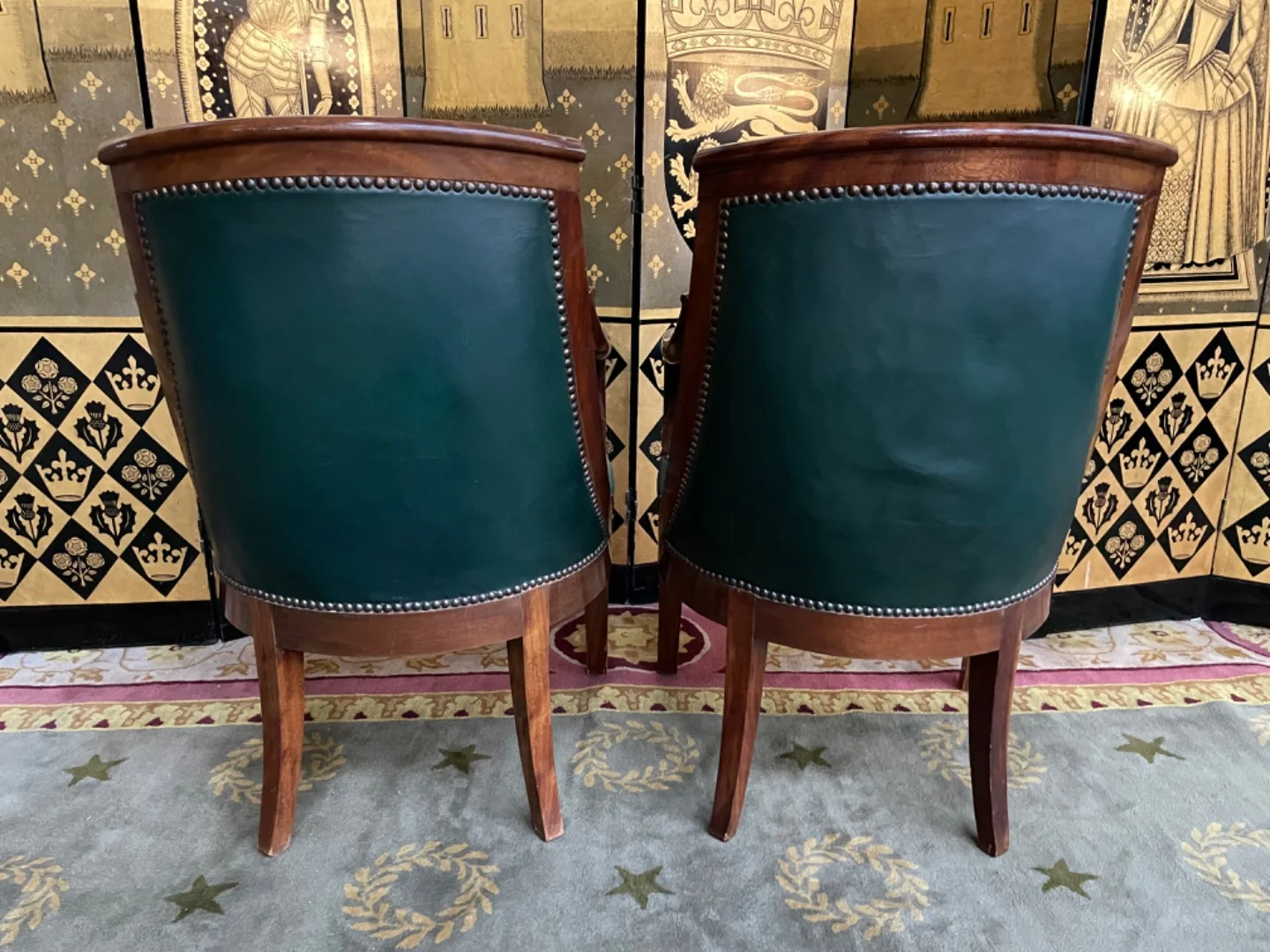 PAIR OF FRENCH RESTAURATION STYLE ARMCHAIRS
