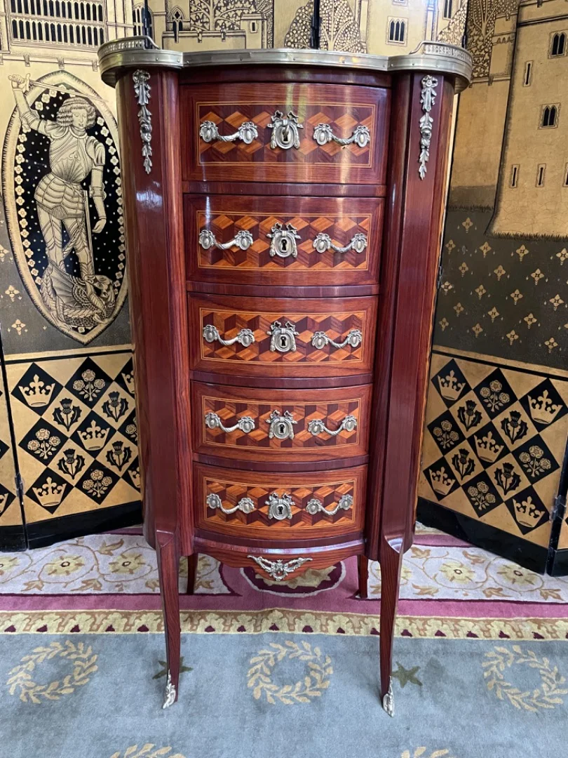 FRENCH TRANSITION STYLE CHEST OF DRAWERS