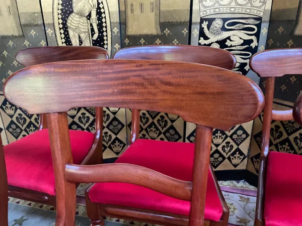 Suite de 6 chaises anglaises en acajou 19eme