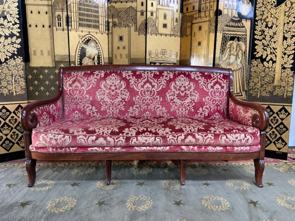 Canapé - Banquette époque Restauration velours de gêne