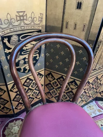 Paire de tabourets de bar en bois Tourné de style Thonet