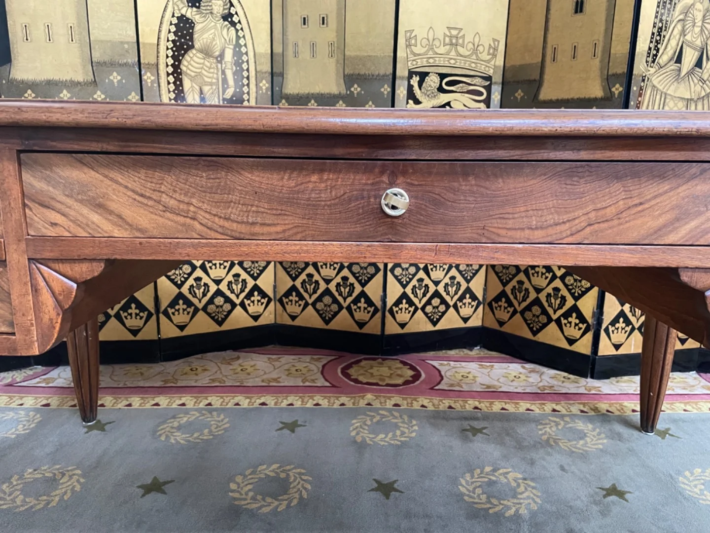 Bureau double époque Art Déco en noyer