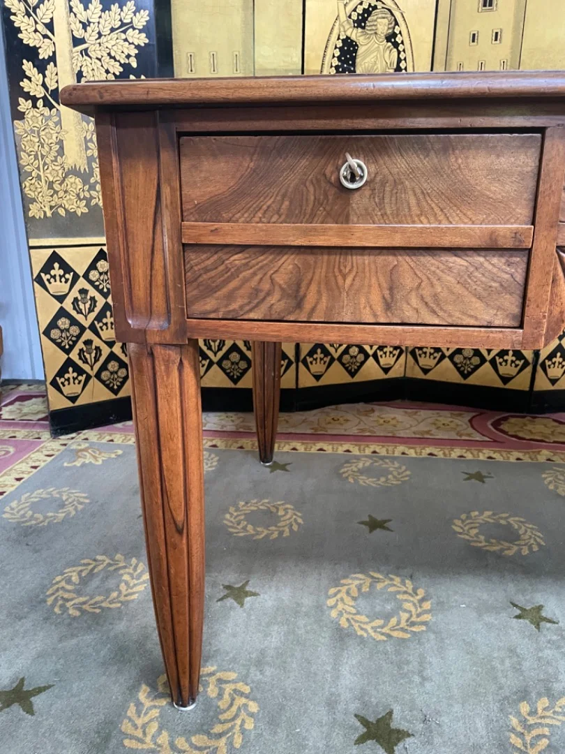 Bureau double époque Art Déco en noyer