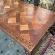 Table de ferme Louis XIII en chêne et merisier parqueté