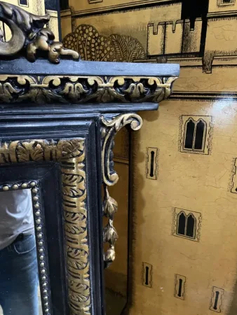 Miroir époque Napoléon III bois noirci