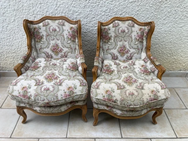 Paire de bergères louis XV