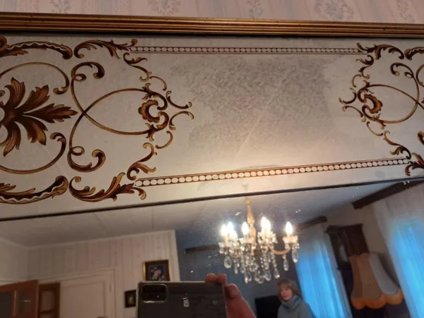 Miroir de brasserie - bistrot églomisé