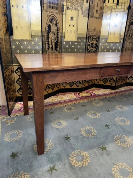 Table de ferme en chêne 19eme