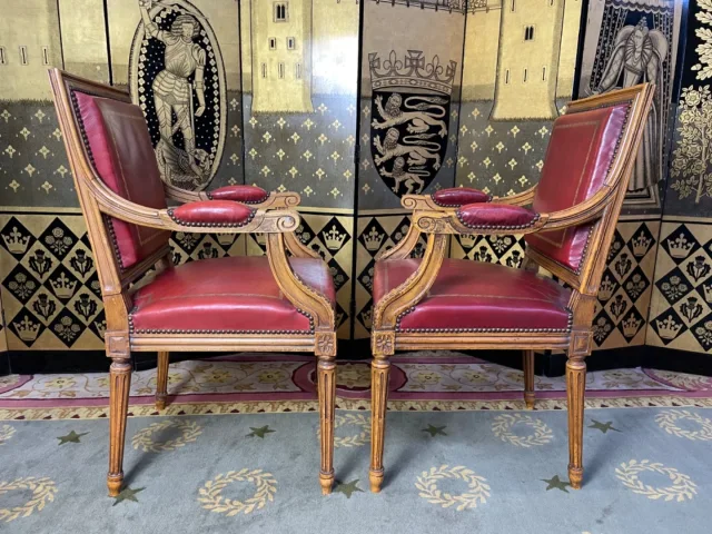 PAIR OF LOUIS XVI STYLE ARMCHAIRS