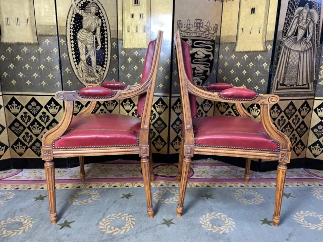 PAIR OF LOUIS XVI STYLE ARMCHAIRS