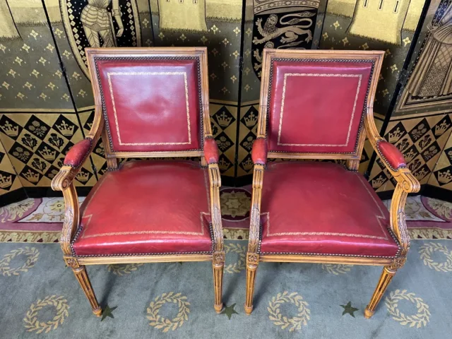 PAIR OF LOUIS XVI STYLE ARMCHAIRS