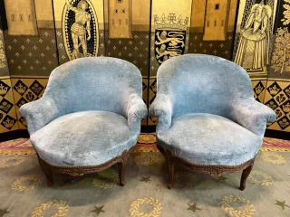 Paire de fauteuils crapaud époque Louis XV
