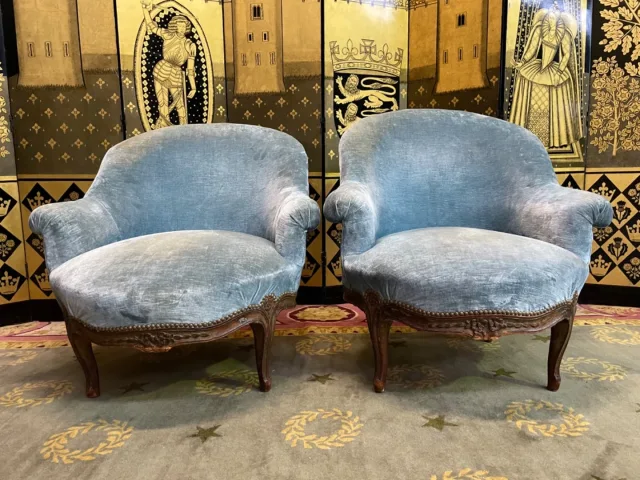 Paire de fauteuils crapaud époque Louis XV