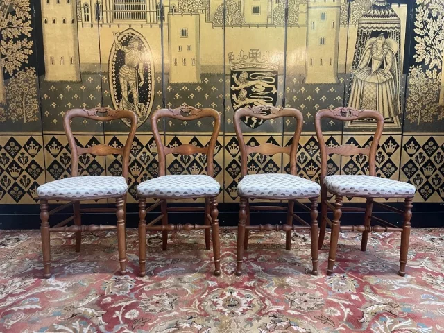 4 chaises louis philippe assise capitonnée