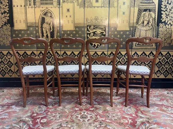 4 chaises louis philippe assise capitonnée