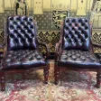 Paire de fauteuils anglais Chesterfield