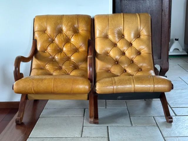 Chesterfield 2 assises en cuir