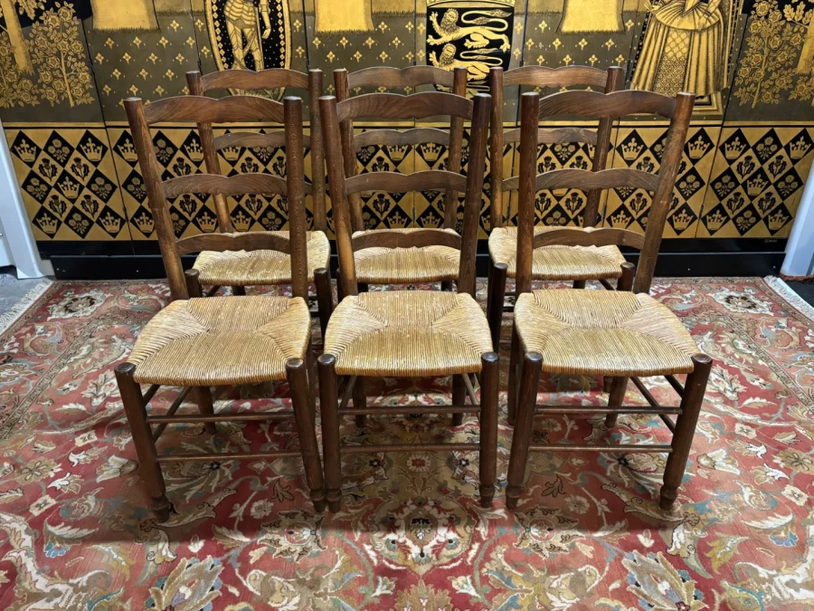 6 chaises paillées