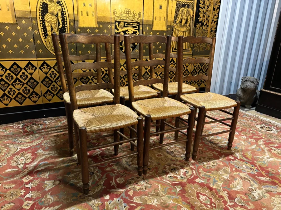 6 chaises paillées