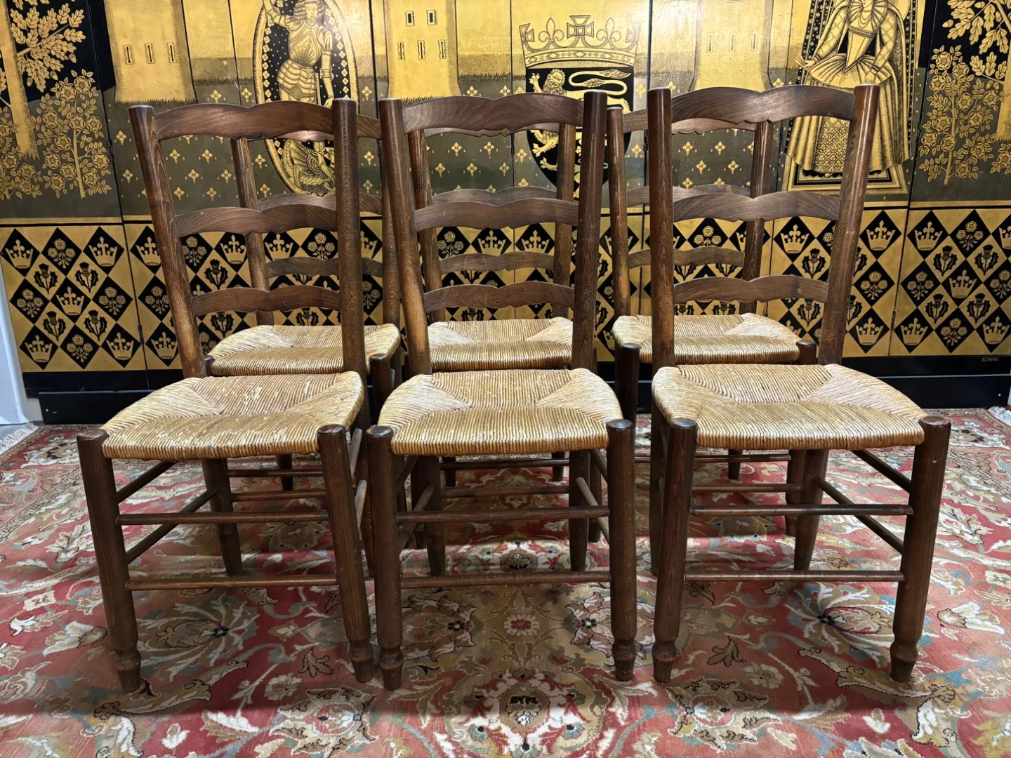 6 chaises paillées