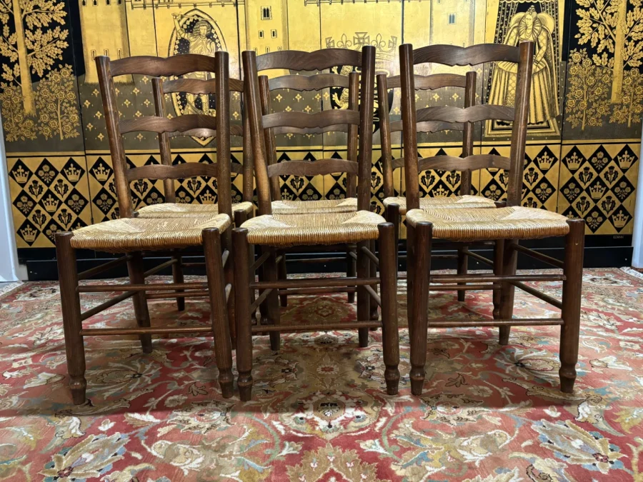 6 chaises paillées