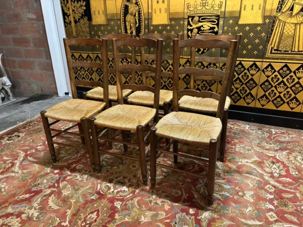 6 chaises paillées