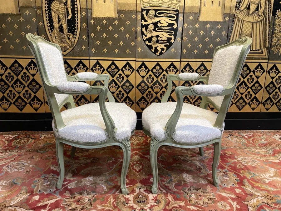 PAIR OF LOUIS XV STYLE ARMCHAIRS