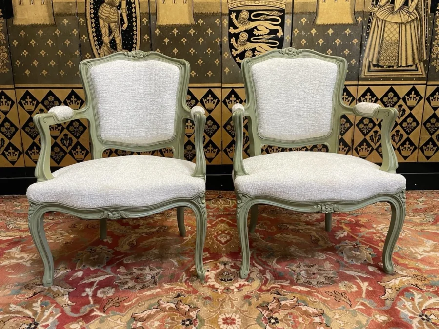PAIR OF LOUIS XV STYLE ARMCHAIRS