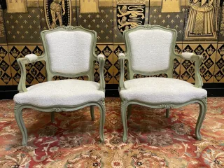PAIR OF LOUIS XV STYLE ARMCHAIRS
