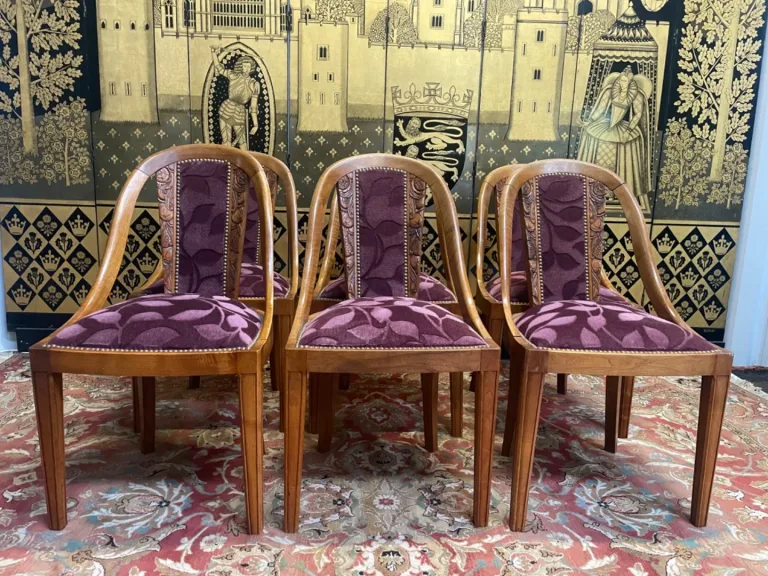 Suite de 6 chaises Gondoles époque Art Déco