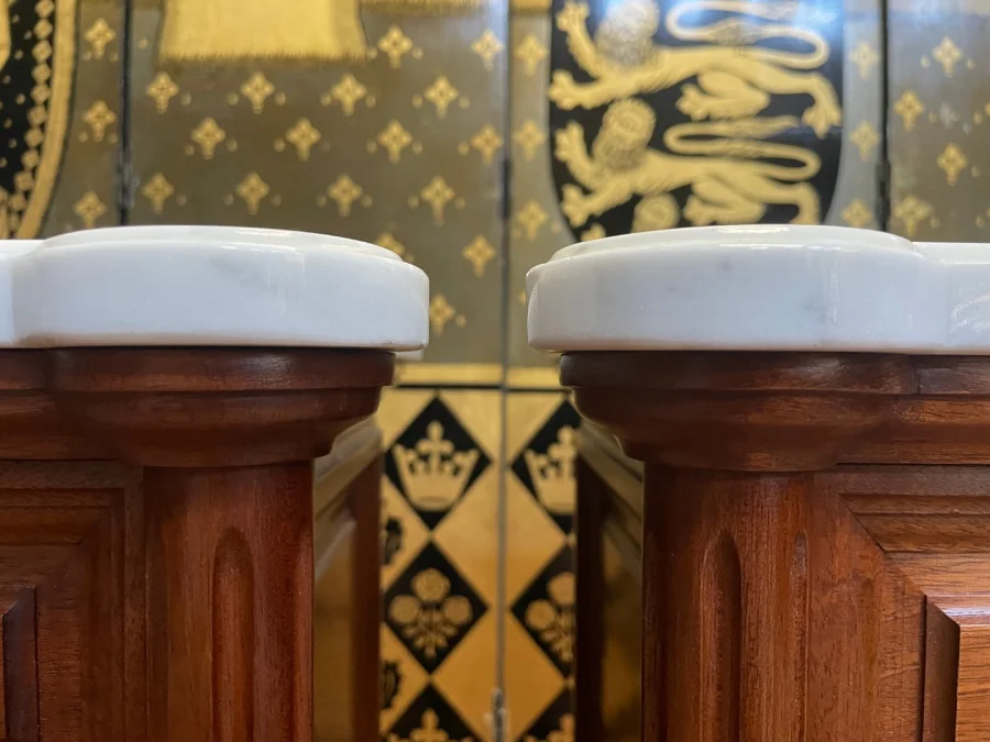 Pair of Louis XVI style bedside tables