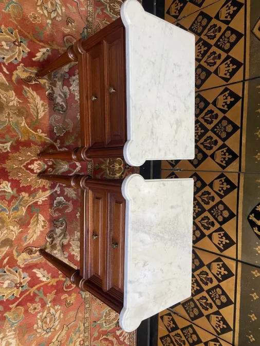 Pair of Louis XVI style bedside tables