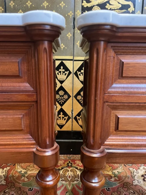 Pair of Louis XVI style bedside tables