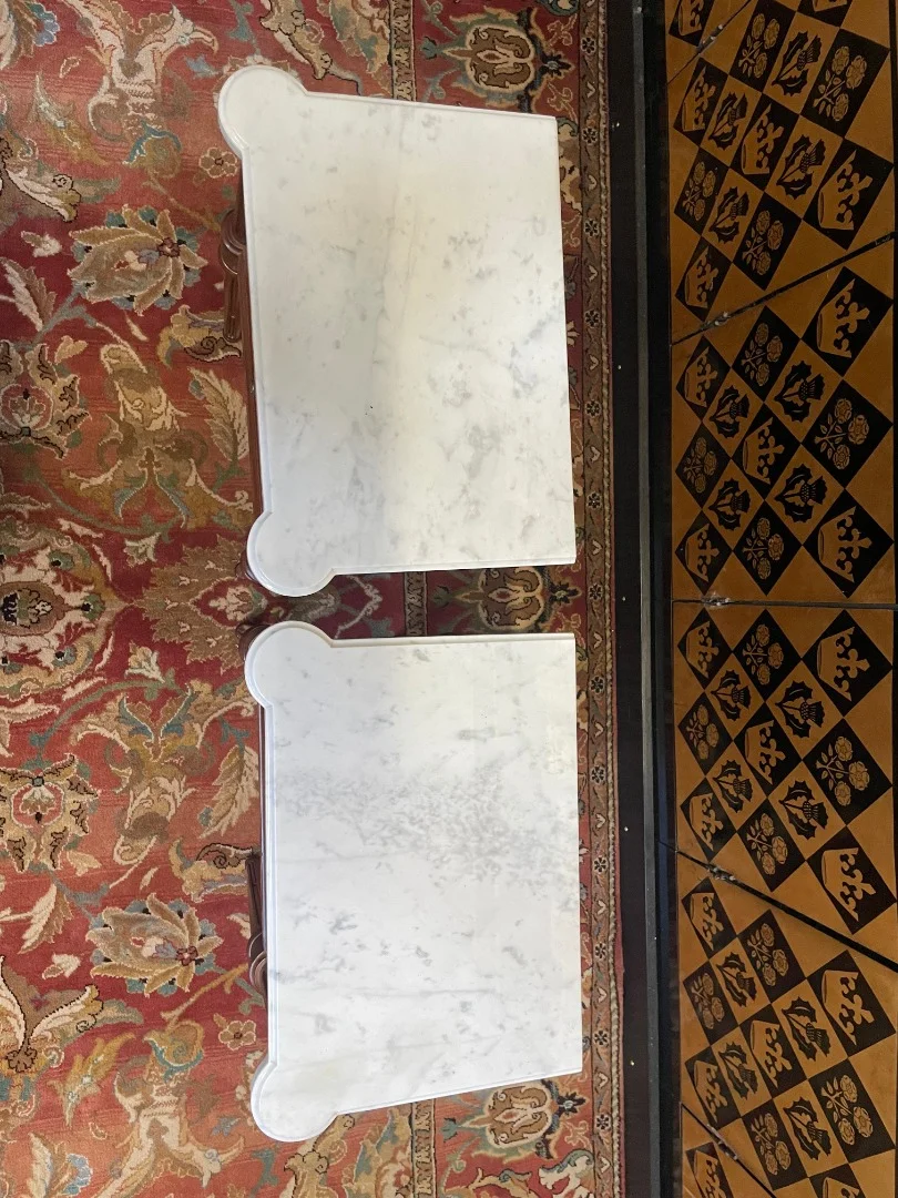 Pair of Louis XVI style bedside tables