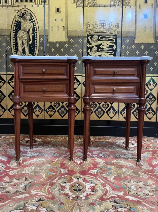 Pair of Louis XVI style bedside tables