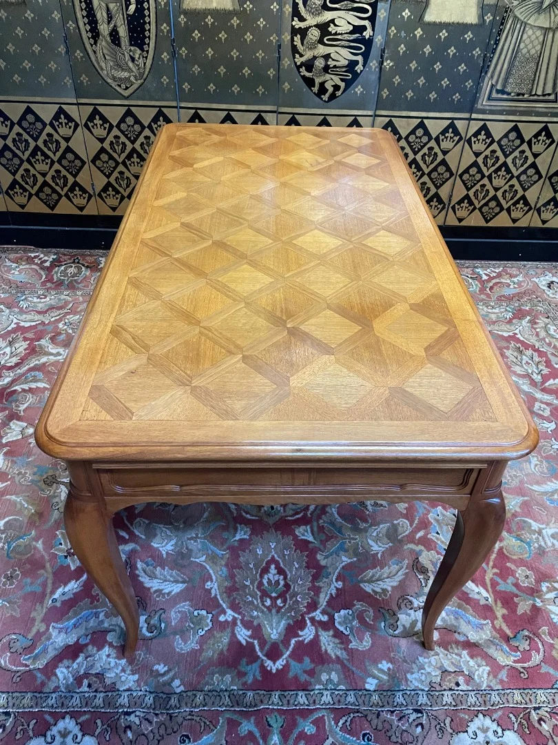Louis XV style bureau plat in blond mahogany