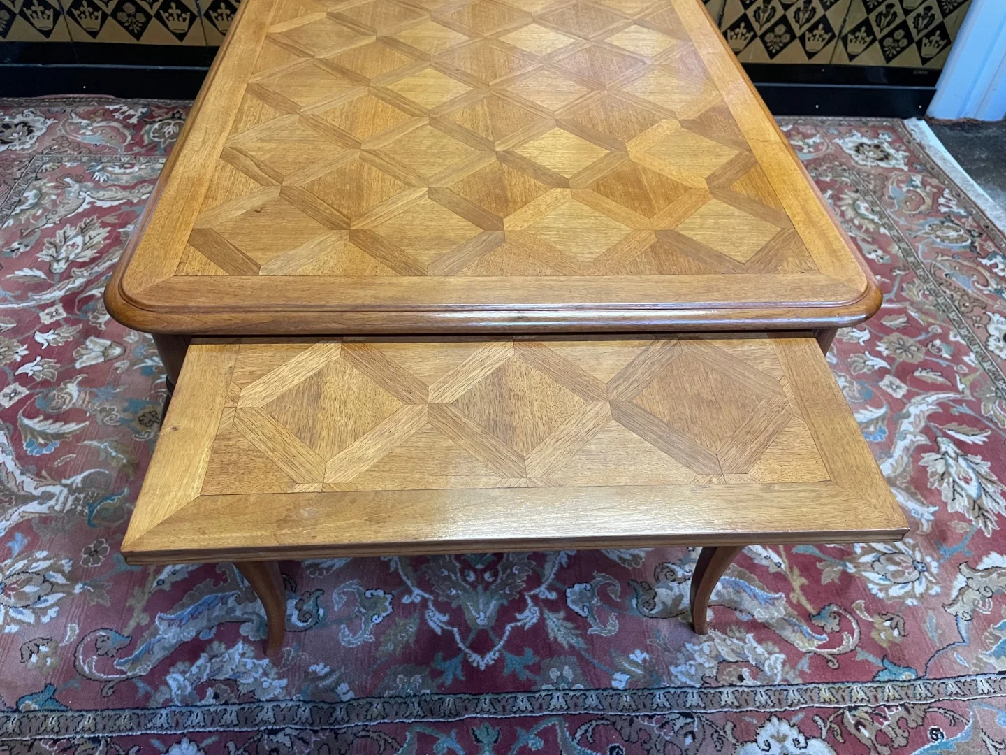 Louis XV style bureau plat in blond mahogany