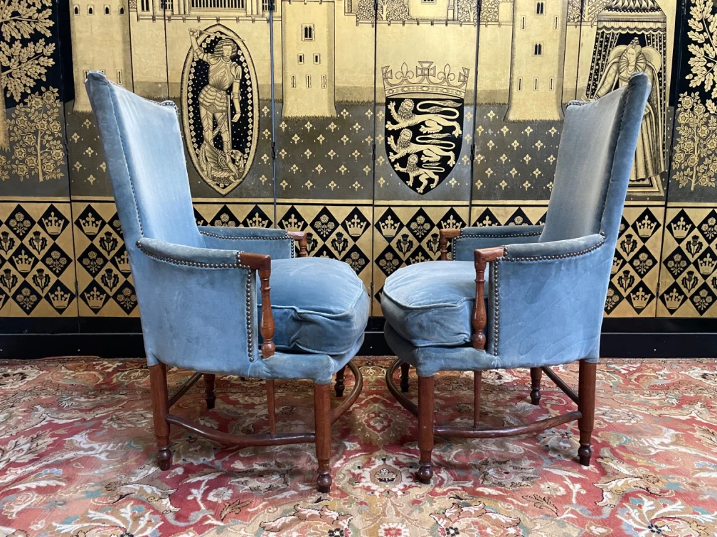 Paire de fauteuils anglais époque 19eme