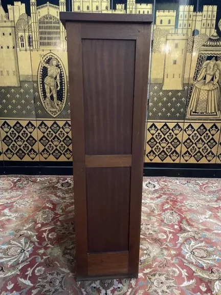 Notary's filing cabinet with curtains