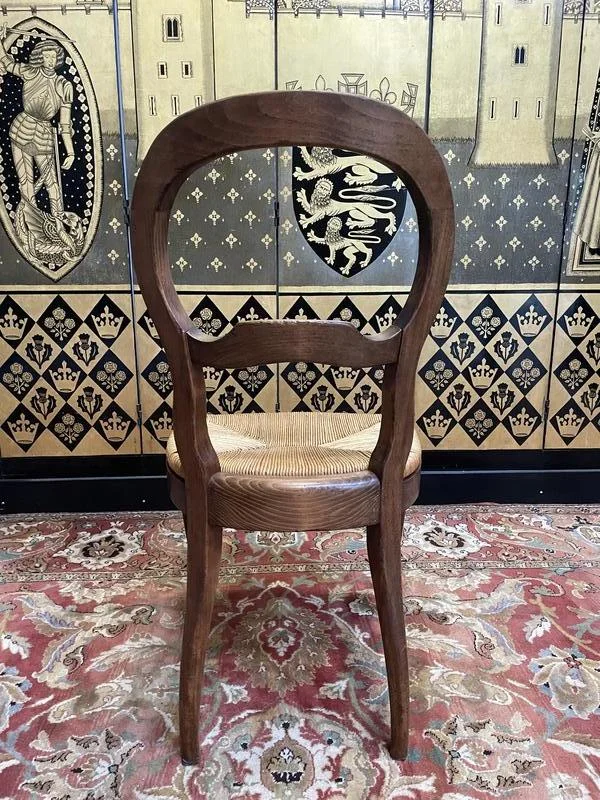 Suite de 6 chaises de style Louis Philippe paillées