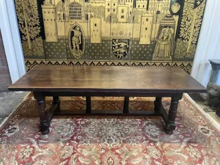 Louis XIII style farmhouse table in solid oak