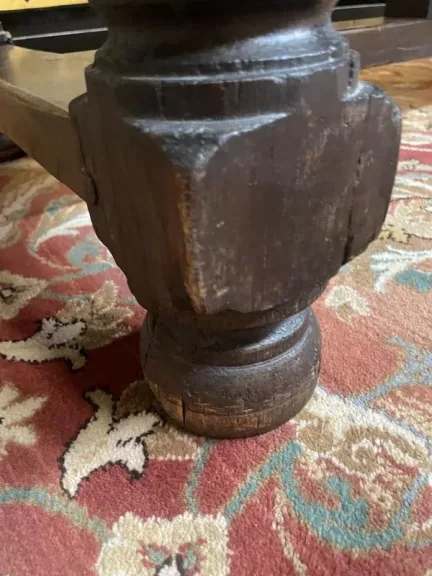 Louis XIII style farmhouse table in solid oak