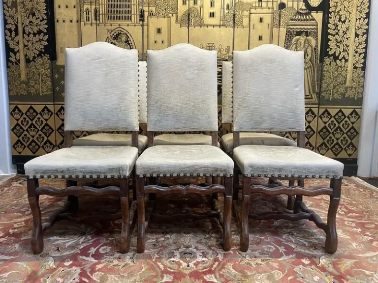 Set of 6 Louis XIII sheep bone chairs