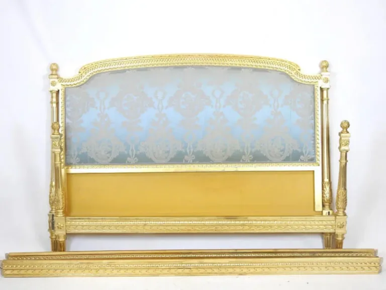 Louis XVI style bed in gilded wood