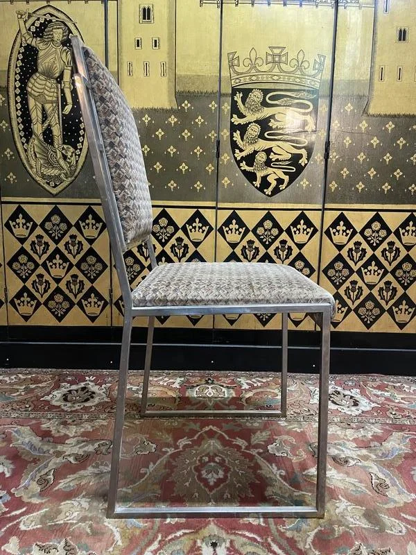 Suite de 6 chaises 1970 Willy Rizzo inox