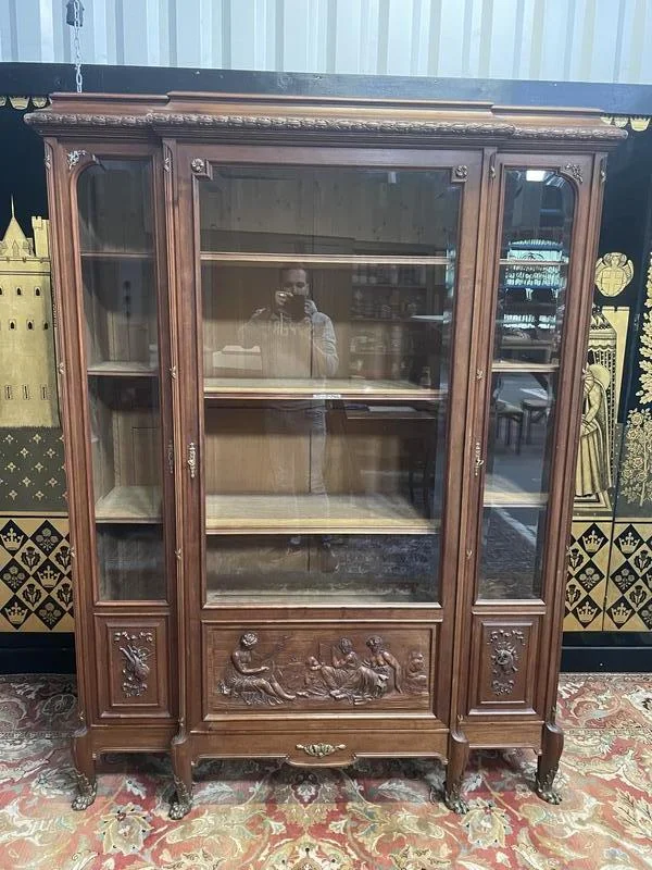 Bibliothèque vitrine de style Empire en acajou