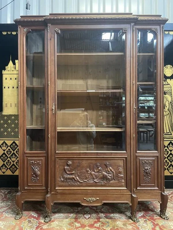 Bibliothèque vitrine de style Empire en acajou