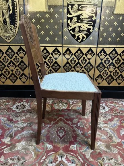 Set of 6 art deco walnut chairs